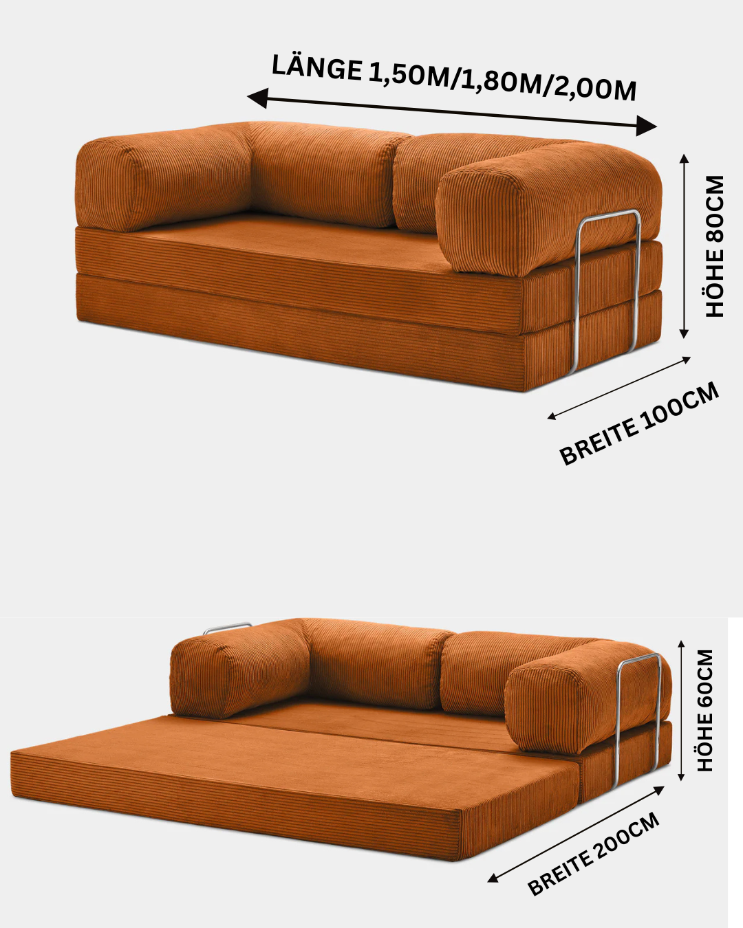 Retro Modulares -Schlaf/Lounge Sofa Seater
