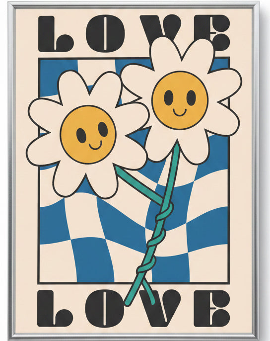 Retro Twin Flowers