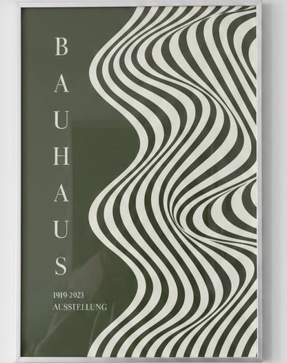 3er-Set Poster „Bauhaus Olive“