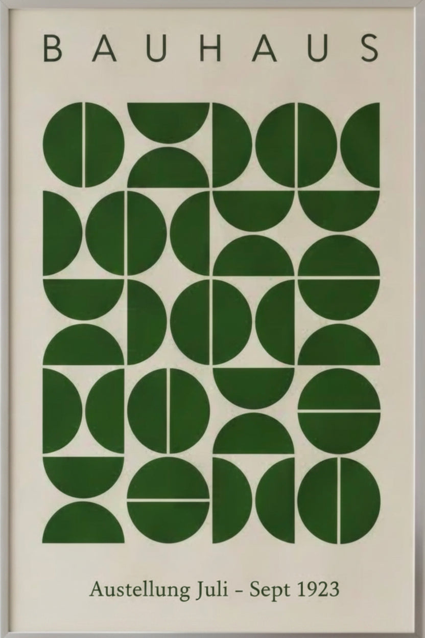 Bauhaus 2er-Set – Retro Grün Geometric Lines