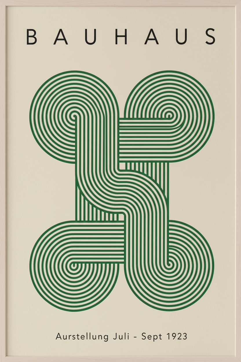 Bauhaus 2er-Set – Retro Grün Geometric Lines