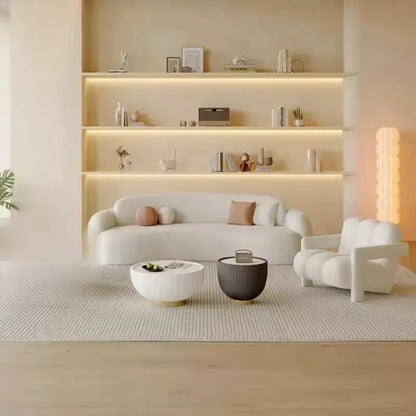 Mid Century Sofa – Modernes Windsofa Lounge-Sofa in Creme