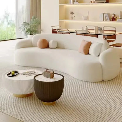 Mid Century Sofa – Modernes Windsofa Lounge-Sofa in Creme