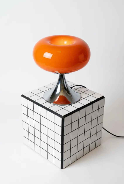 Chrome Drop Lampe aus Glas