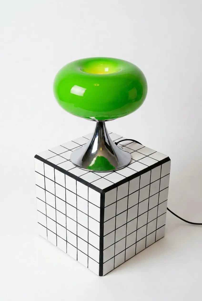 Chrome Drop Lampe aus Glas