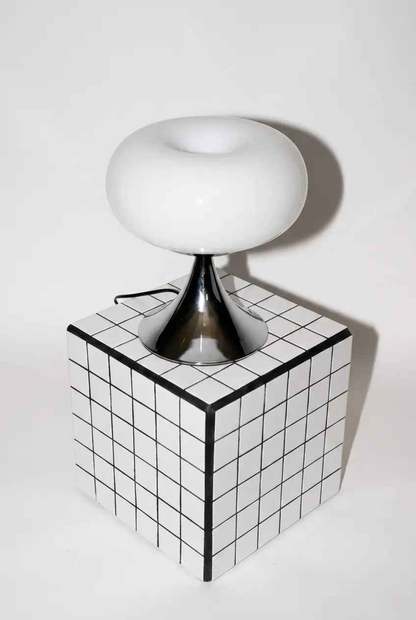 Chrome Drop Lampe aus Glas
