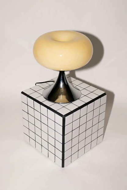 Chrome Drop Lampe aus Glas