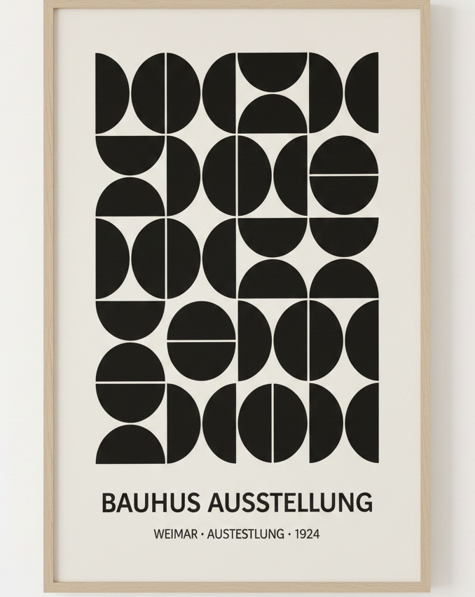 Bauhaus 3er-Set – Minimalist Monochrome & Color Pop