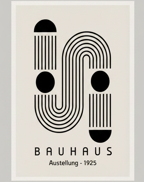 Bauhaus 3er-Set – Minimalist Monochrome & Color Pop