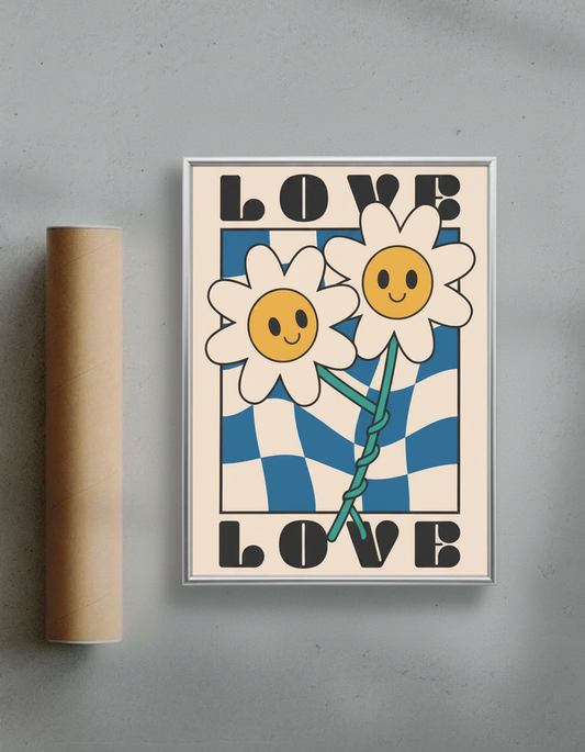 Retro Twin Flowers